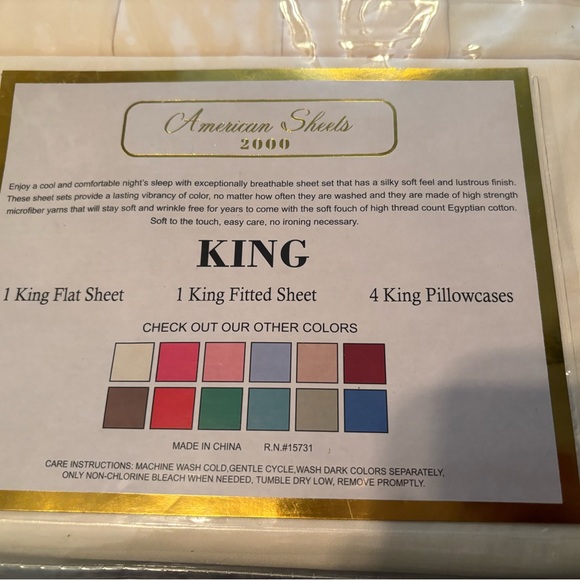 American Sheets 2000 King Size Egyptian Cotton - Picture 4 of 6